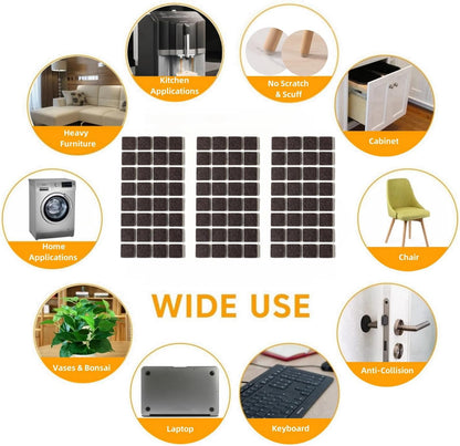 Felt Pads Small 3/8" Felt Pads for Cabinet Doors Bumpers, Cabinet Cushion Dots Felt Cabinet Door Stops, Self Adhesive Thick Bumper Pads to Protect Surfaces -Anti Scratch 234 Pcs Round Brown