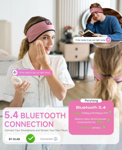 Sleep Headphones | Bluetooth 5.4 Headband | Wireless Earbuds Earphones Sweat Resistant with Ultra-Thin HD Stereo Speaker, Headphone Band for Side Sleepers Workout Running Tech Gadgets Unique Gifts