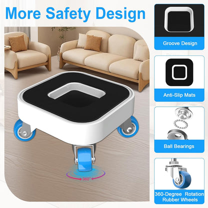 New Upgrade Furniture Sliders: Furniture Movers with Wheels & Groove | Furniture Dolly with 360° Rotatable Wheels - Appliance Roller for Moving Heavy Sofa Bed - Load Capacity Up to 750lb
