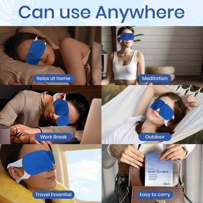 LANNA Heated Steam Eye Mask, Disposable 120 Minutes, Lavender Scent, 5 Pcs
