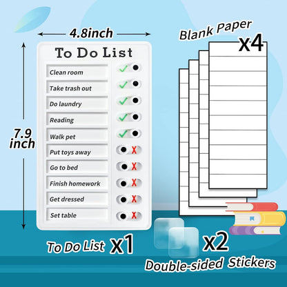 Chore Chart To Do List Adhd Tools for Kids and Adults Sliding Morning Routine Chart for Kids Detachable RV Checklist Board Reusable My Chores Checklist Task Board