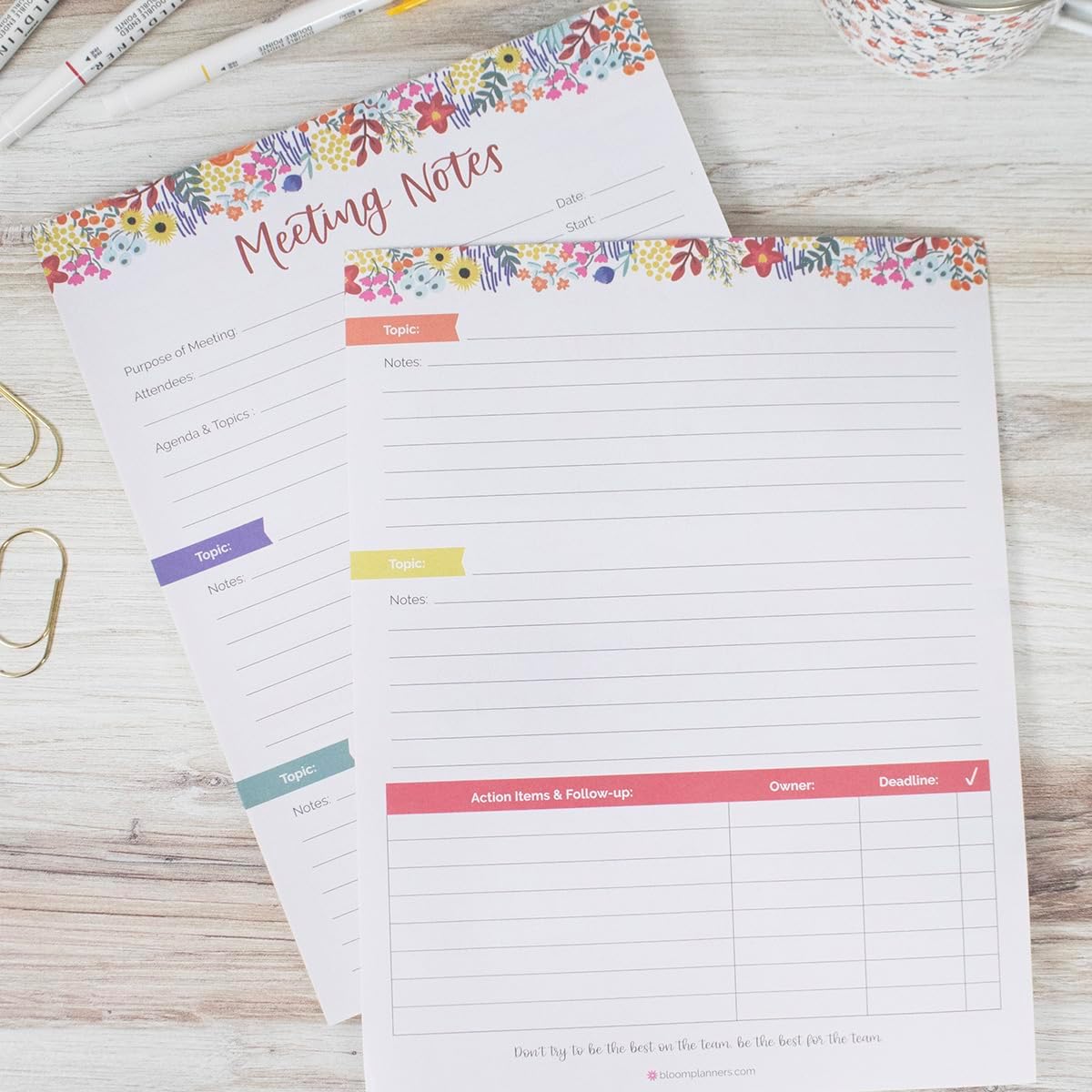 bloom daily planners Horizontal Weekly Magnetic Meal Planning Pad for Fridge with Tear-Off Grocery Shopping List - Hanging Food/Menu Organizer Notepad with Magnets - 8.5” x 11” - Lemons