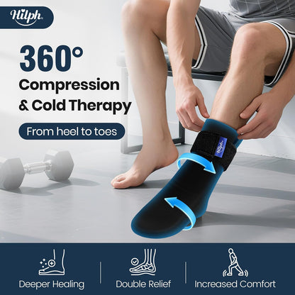 Hilph Ice Pack Socks for Full Foot Pain Relief, Hot Cold Therapy Socks | Flexible Gel, Reusable Cooling Socks, Toe Pain, Plantar Fasciitis, Hot Feet, Chemotherapy, Postpartum Recovery, Easy Slip On