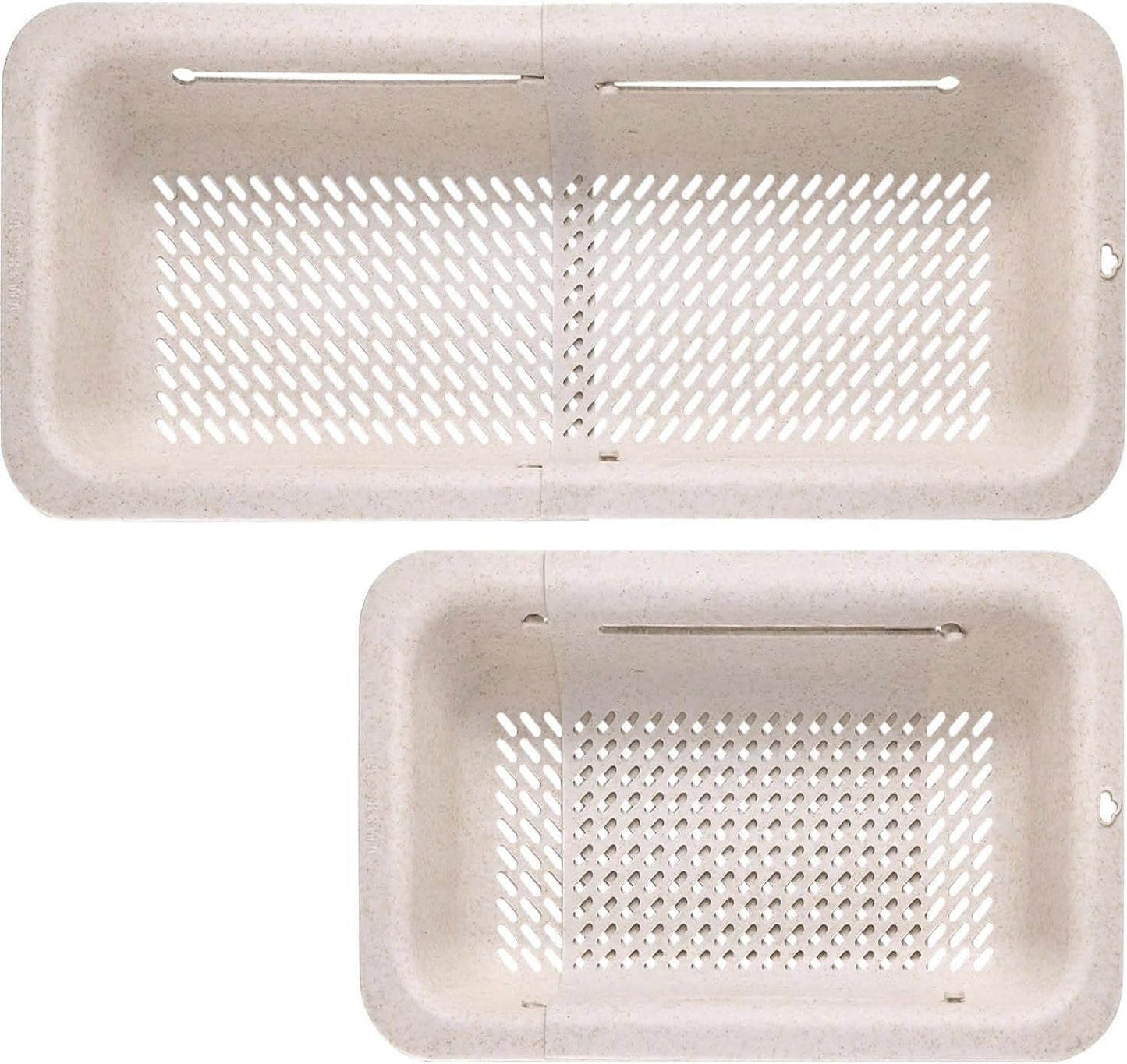 LASSHSWA Collapsible Colander for Kitchen, Over the Sink Strainer Basket for Kitchen, Fruit Pasta Food Strainer Expandable Plastic Colander BPA Free (Black)