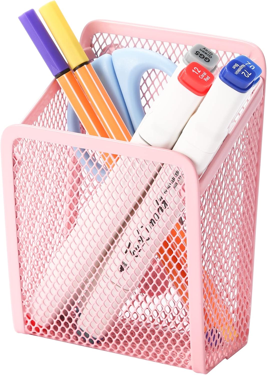 Magnetic Pencil Holder,Mesh Stainless Steel Pen Basket, Metal Writing Utensil Storage Organizer for Whiteboard,Blackboard,Kitchen, Locker, Home, or Office | Metal Writing Utensil Storage Organizer for Whiteboard,Blackboard,Kitchen, Locker, Home, or Office