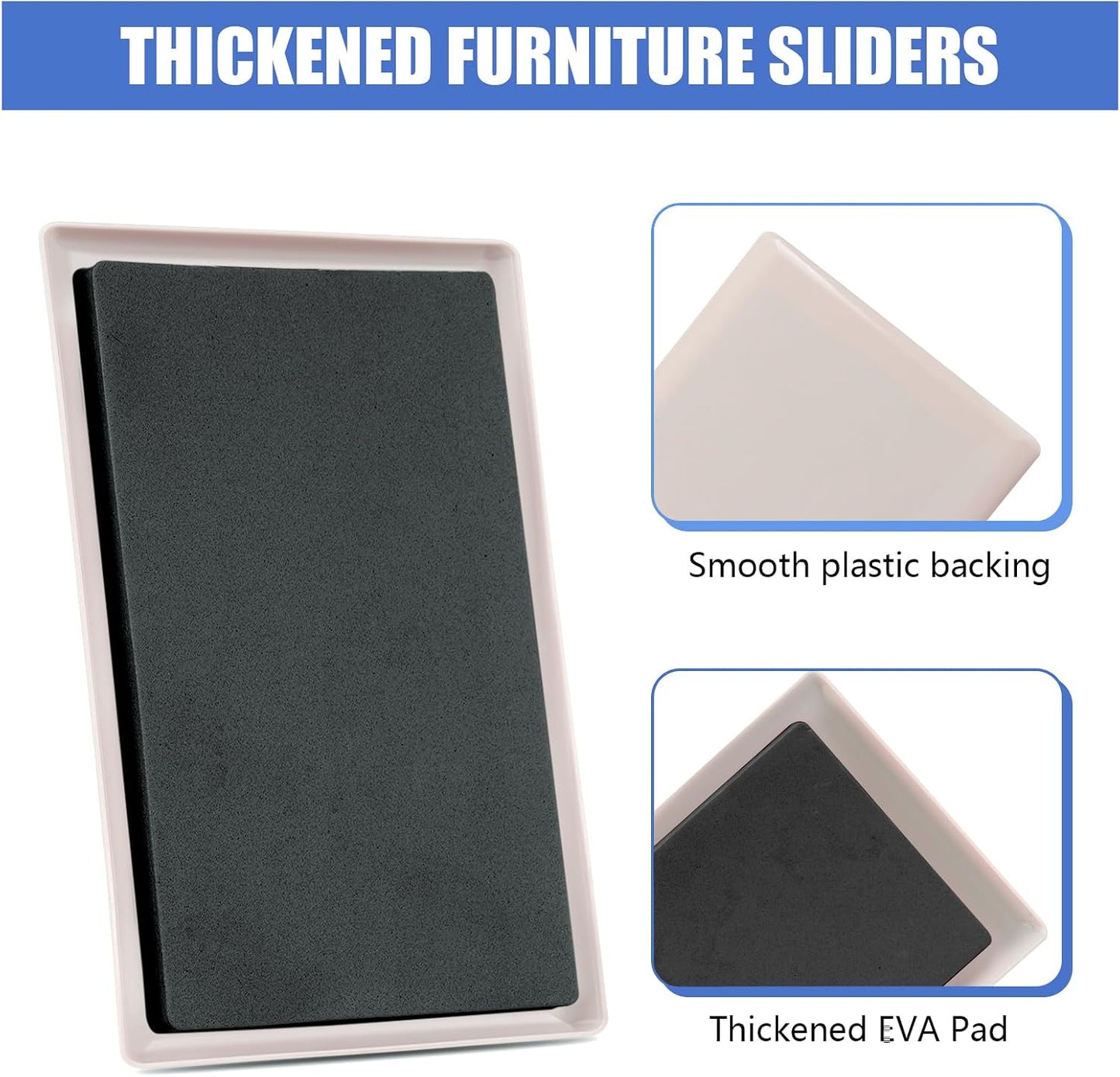 8 Pack Furniture Sliders for Carpet, 8-1/5"x 5-1/2" Large Furniture Sliders, Sliders for Furniture on Carpet Surface, Make Heavy Furniture Moving a Breeze!