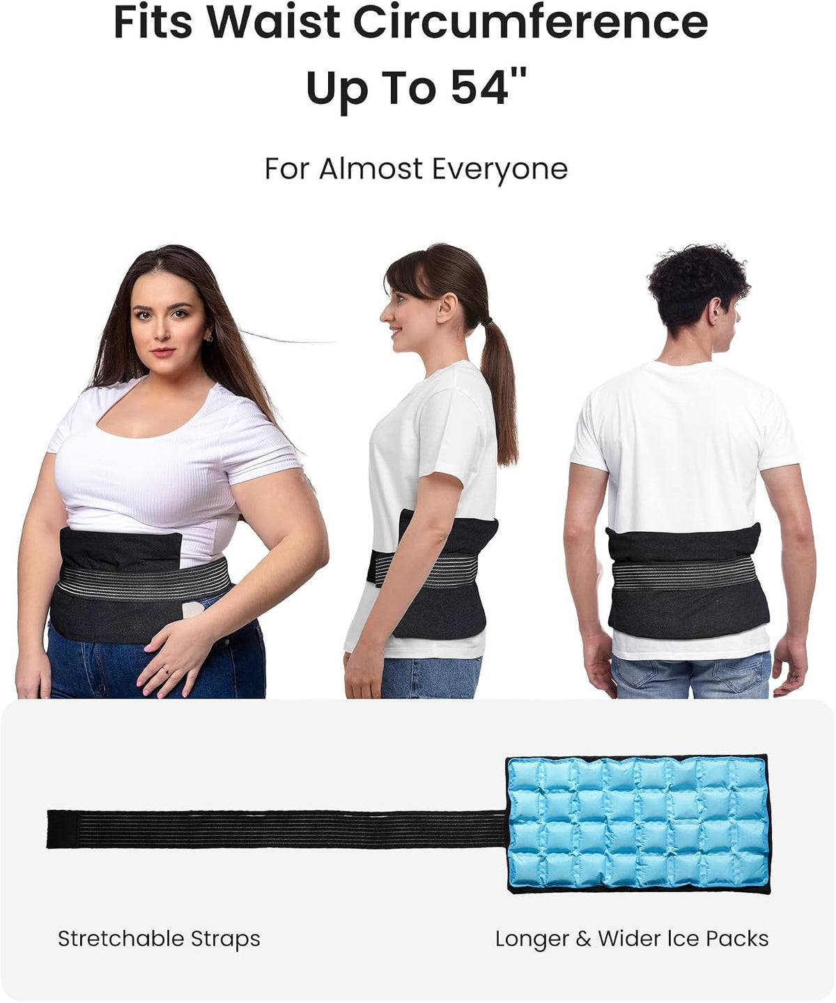 2 Ice Packs for Injuries Reusable, Cold and Hot Packs for Injuries, Joint Pain, Muscle Soreness, and Body Inflammation, Adjustable Ice Packs Wraps for Knees, Back, Shoulders, Arms, and Legs