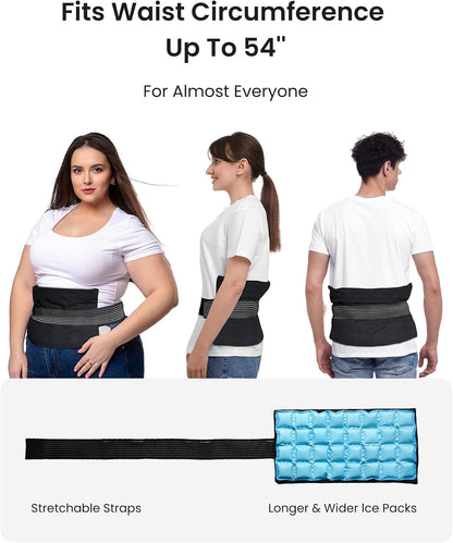 2 Ice Packs for Injuries Reusable, Cold and Hot Packs for Injuries, Joint Pain, Muscle Soreness, and Body Inflammation, Adjustable Ice Packs Wraps for Knees, Back, Shoulders, Arms, and Legs