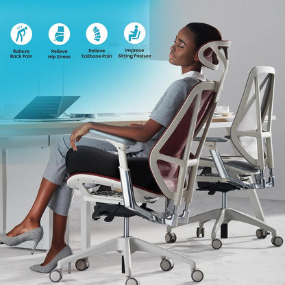 Benazcap Memory Foam Seat Cushion, Ergonomic Office Chair Cushion | Memory foam cushion relieves pressure and supports tailbone comfort for office chairs, cars, wheelchairs and home use.