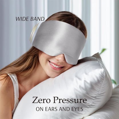 Zenssia 100% Mulberry Silk Sleep Mask Eye Mask for Men and Women, Light Plum
