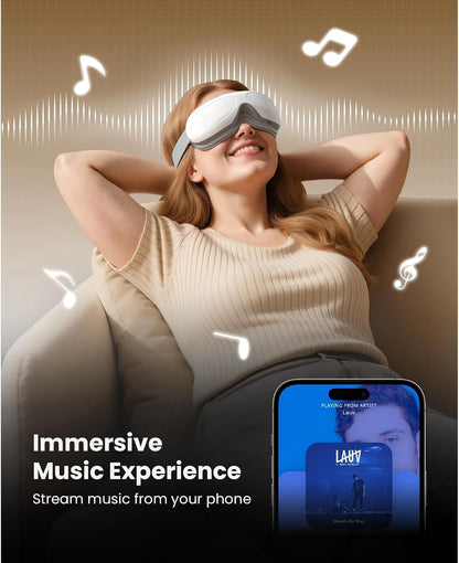 BOB AND BRAD Eye Massager with Heat FSA Eligible HSA, Birthday Gifts for Women Men Mom, Heated Eye Mask for Migraines with Music, Smart Migraine Massager for Dry Eyes Relief & Improve Sleep