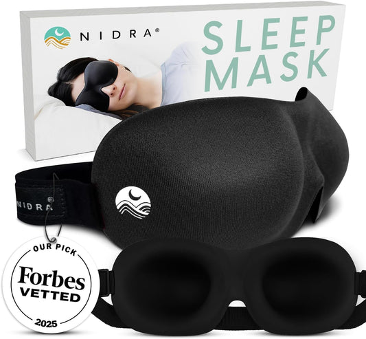 Nidra Contoured Sleep Mask - Black, Standard Size