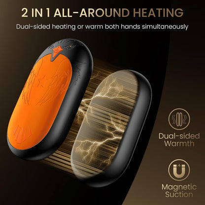 Magnetic Hand Warmers Rechargeable 2 Pack, Ergonomic Electric Hand Warmer, Up to 24hrs, Pocket Size Handwarmers,Warm Gifts for Raynauds, Golf, Men Women