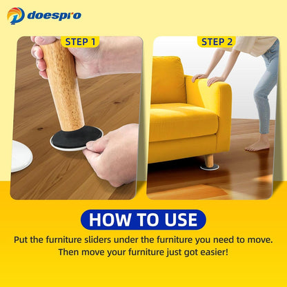 40PCS 1.4" Furniture Sliders for Hardwood Floors & Carpet, Self-Stick | PE Round Furniture Pads & Chair Glides for Hardwood Floors, Floor Protectors for Moving Furniture & Kitchen Appliances Easily