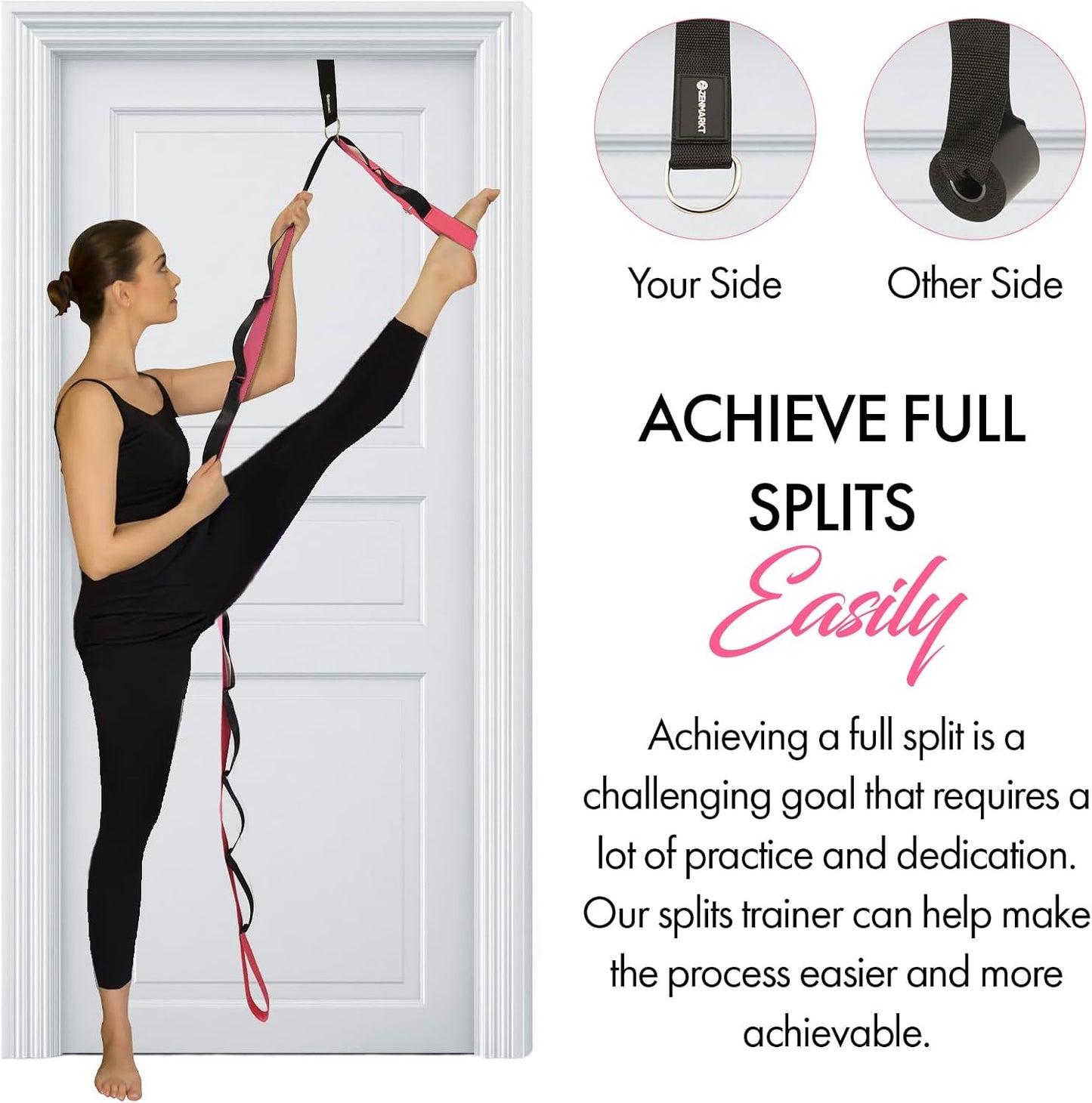 10-Loop Yoga Strap with Door Anchor for Stretching & Flexibility | Improve Flexibility, Balance and Deep Stretching with a Versatile Yoga Accessory for All Fitness Levels