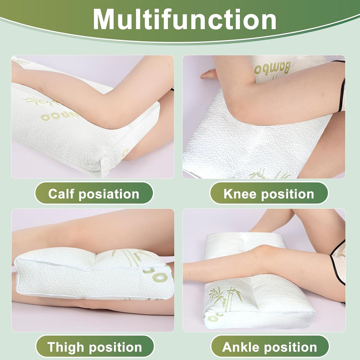 MINUPWELL Knee Pillow for Side Sleepers - Between Leg & Under Knee Pillow for Back Sleepers - Leg Pillow with 850G 7D Alternative for Relieving Leg, Back, and Knee Pain - 100% Cotton Fabric - White
