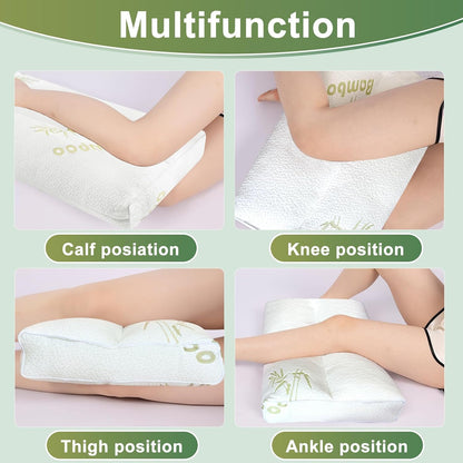 MINUPWELL Knee Pillow for Side Sleepers - Between Leg & Under Knee Pillow for Back Sleepers - Leg Pillow with 850G 7D Alternative for Relieving Leg, Back, and Knee Pain - 100% Cotton Fabric - White