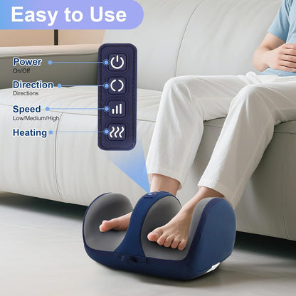 Shiatsu Foot Massager, Foot and Calf Massager with Heat, Black | 3 Intensity Levels, Heating, Auto Shut Off, for Feet, Calves, Arms and Ankles, for Plantar Fasciitis, Pain Relief