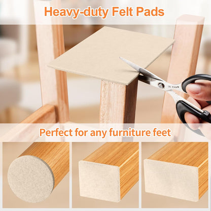 Felt Furniture Pads 300 Pieces, Furniture Pads for Hardwood Floors Black | Self-adhesive felt pads prevent scratches and noise, ideal for chair legs, suitable for hardwood floors and indoor furniture
