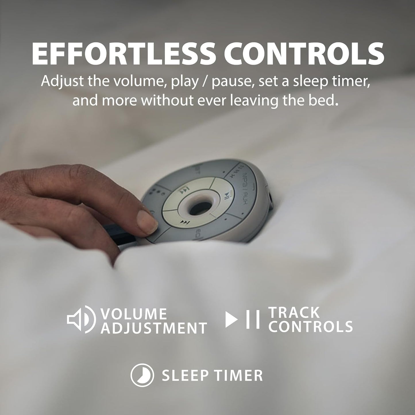 Avantree Slumber 2 - Bluetooth Pillow Speaker for Side Sleepers | 4 Ultra-Flat Speakers, White Noise, Remote Control & Sleep Timer, Soft Design for Sleeping, Podcasts & Audiobooks, Gray