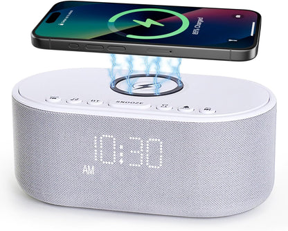 Odokee Sound Machine Alarm Clock for Bedrooms with Wireless Charging - Putty