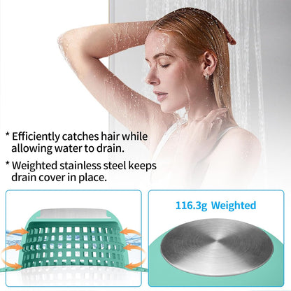 Aluvor Shower Drain Hair Catcher Bathtub Drain Cover Sink Drain Protector | Bathroom Sink & Bathtub Drain Strainer for Pop-Up & Regular Drains, Silver Grey