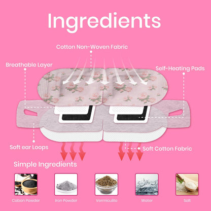 LANNA Heated Steam Eye Mask, Disposable 120 Minutes, Lavender Scent, 5 Pcs