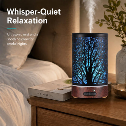 Tree Essential Oils Diffuser for Home 150ML Aromatherapy Diffuser | Birthday Gifts for Women mom,Metal Cool Mist Humidifier with 7 Colors Lights Waterless Auto Off Air Diffusers