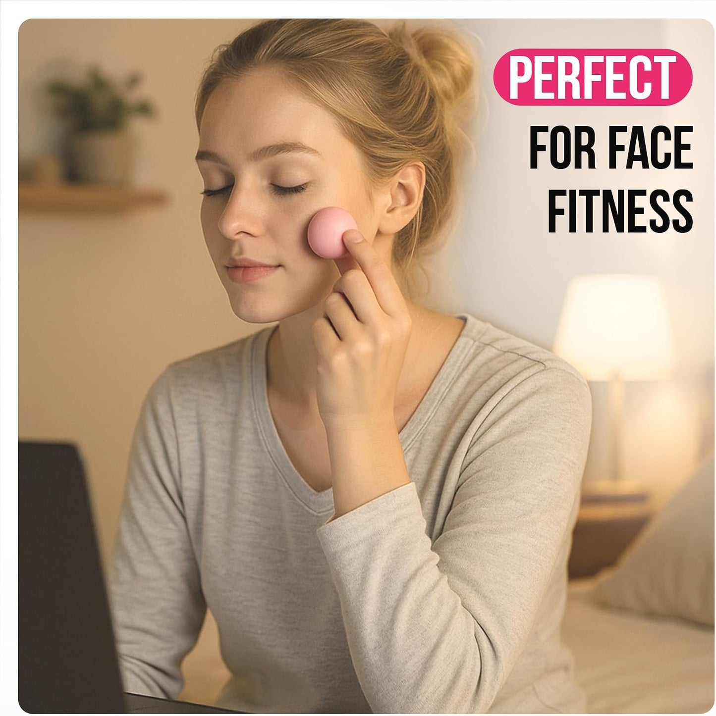 3 in 1 Massage Ball Set - Lacrosse Balls for Myofascial Release, Back Pain Relief, Face Fitness, Trigger Points, Yoga, Physical Therapy, Muscle Recovery and Soft Deep Tissue Massage (Pink)