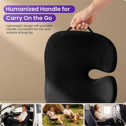 ZZ-WELL Seat Cushions for Office Chairs, Coccyx Cushion for Tailbone Pain, Memory Foam Butt Pillows for Computer Gaming Chair, Patented Pressure Relief Design Chair Cushion (Light Grey, XX-Large)