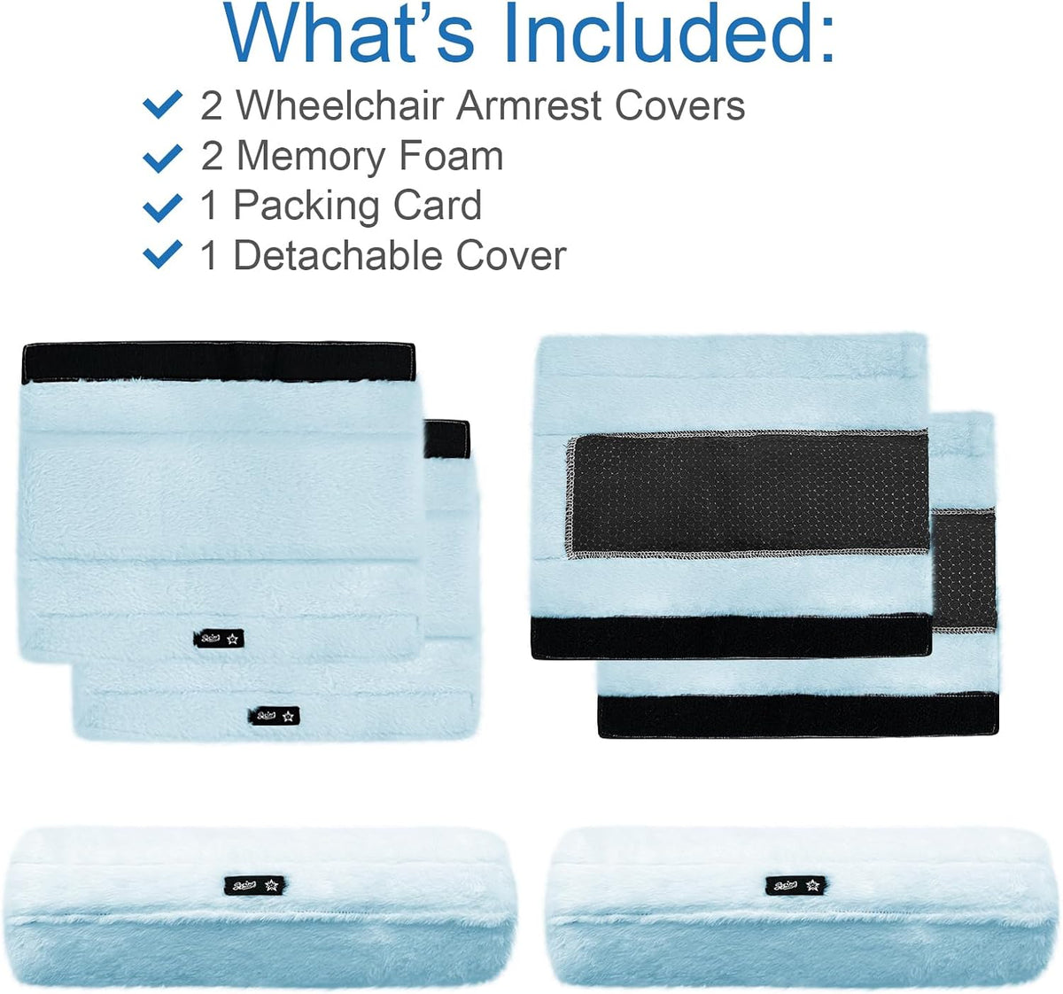 SPRING SEAON Wheelchair Armrest Pads Covers Fuzzy Desk Chair Arm Pads Soft