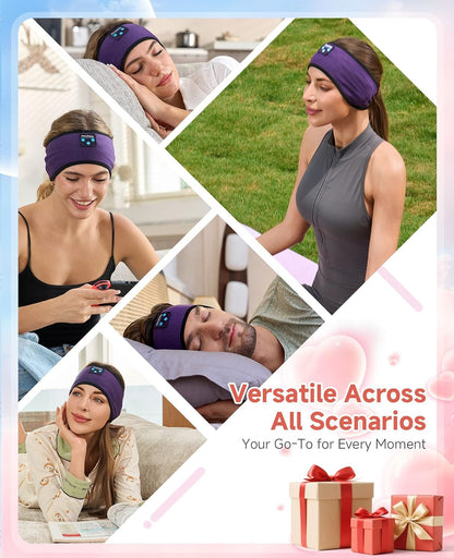 Sleep Headphones | Bluetooth 5.4 Headband | Wireless Earbuds Earphones Sweat Resistant with Ultra-Thin HD Stereo Speaker, Headphone Band for Side Sleepers Workout Running Tech Gadgets Unique Gifts