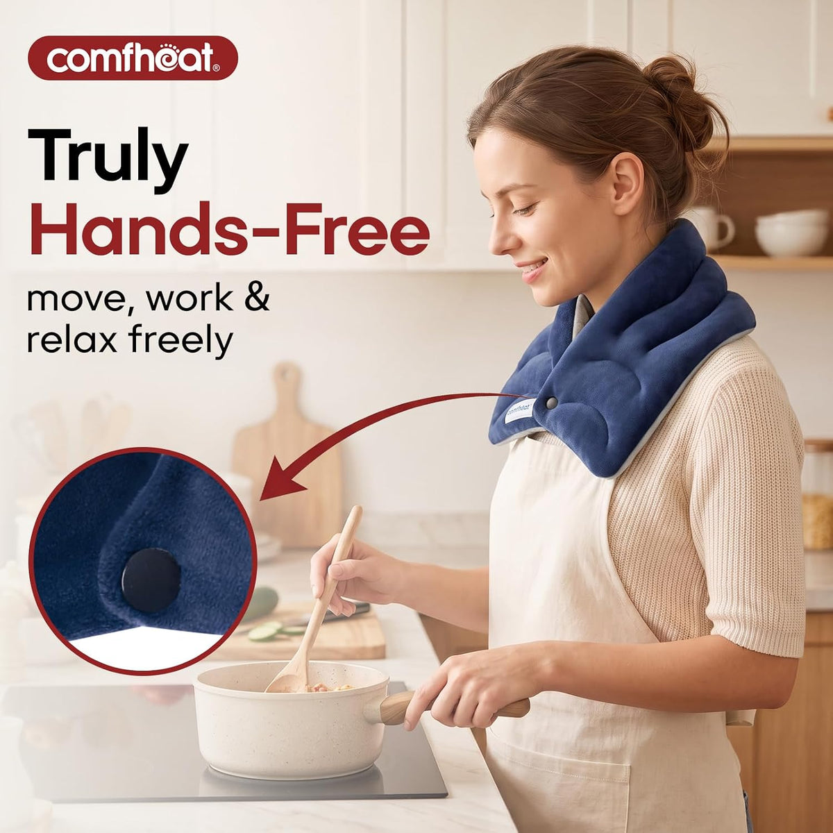 Neck Heating Pad Microwavable for Pain Relief, FSA Eligible HSA