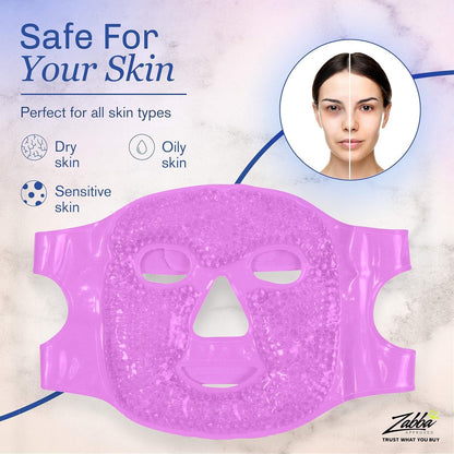 Cooling Gel Eye Mask Cold Compress for Puffy Eyes, Dark Circles, Headaches, Purple