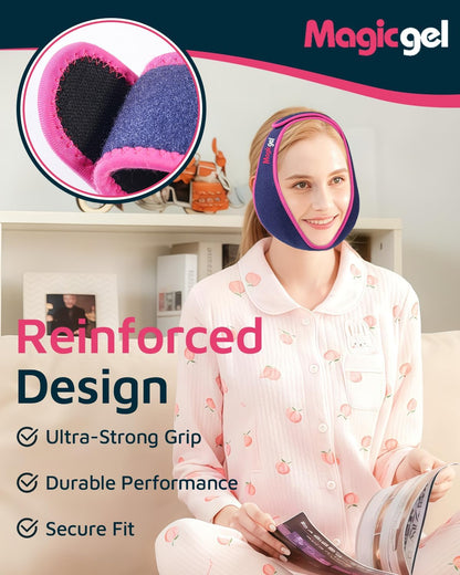Magic Gel Wisdom Teeth Face Ice Pack - Reusable Hot & Cold Compress for Face Jaw Chin TMJ - Adjustable Compression - Head Ice Pack - Durable Design for Hands Free Application