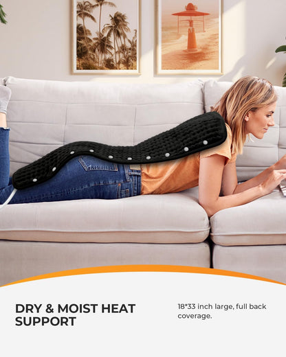 CooCoCo FSA Eligible HSA Hip Heating Pad for Hip and Sciatica Pain Relief | Heated hip brace, 6 heat levels, 4 timers, adjustable wearable fit, soft plush lining for hip, thigh, buttock and lower back