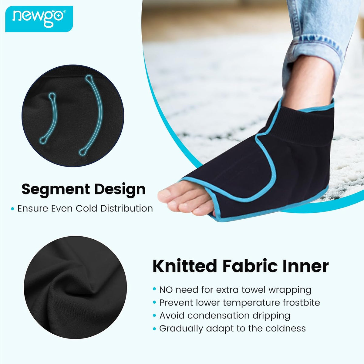 NEWGO Ice Pack for Foot Injuries Recovery, Blue