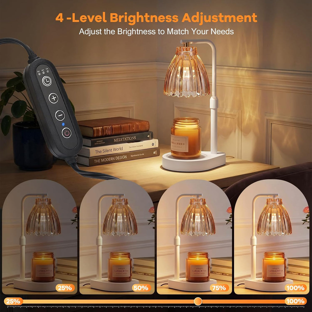 Gifts for Women, Candle Warmer Lamp with Adjustable Height, Timer & Dimmer, Birthday Gifts for Women, Elegant Gift Box & Greeting Card, Candle Lamp with 2 Bulbs for Home Decor/Bedroom/Office