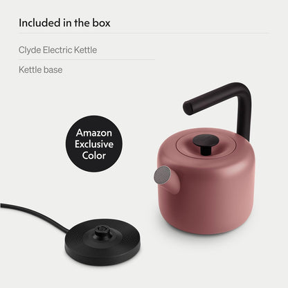 Fellow Clyde Electric Kettle 1.5 Liter - Fast Boil, Drip-Free Spout | Hot Water Tea Kettle for Tea & Coffee, Stainless Steel Water Boiler, Auto Shut-Off, BPA-Free, Cordless, Matte Black