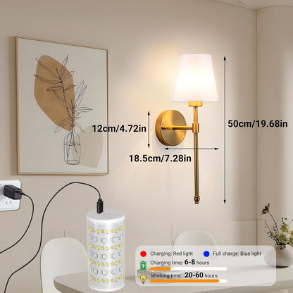 Nekhung Battery Operated Wall Sconce, Peel and Stick Sconces Set of 2