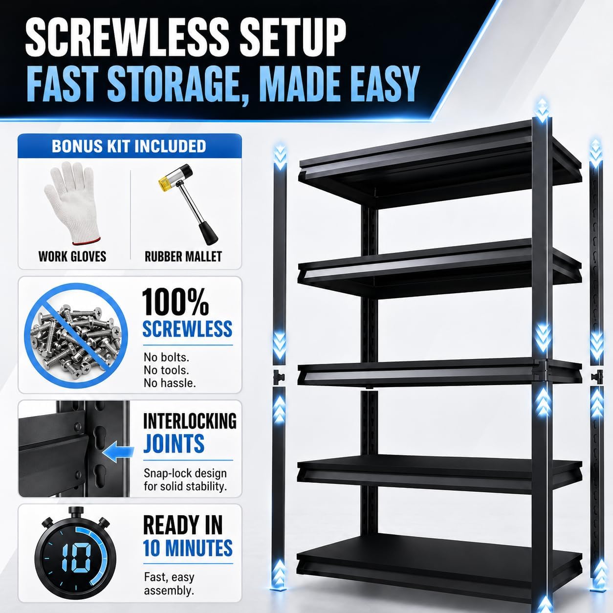 Heavy Duty Over Washer and Dryer Storage Shelf, 5 Tier Adjustable Metal Laundry Room Organizer, Freestanding Utility Shelving Rack, Rust Resistant Steel Storage Shelf, Black, 35.4"Wx 15.7"Dx 71.2"H