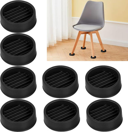 Rubber Non-Slip Furniture Pads, 2"x2" Casters Cup, Round, Brown, 8 PCS | Rubber Feet Floor Protector For Hardwood Floors, Prevent Scratching of The Floor, For Bed Sofa Table and Chair, Stopper
