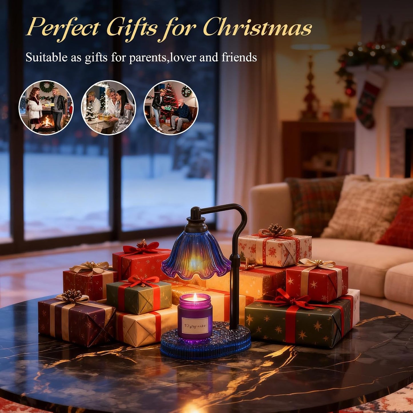Flower Candle Warmer Lamp,Adjustable Timer & Dimmer(Green) | Adjustable height fits jars. Timer & dimmer safe melt. 2 bulbs & heat-proof base. Perfect for bedroom, office, or gifting.