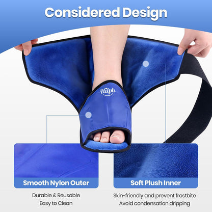 Hilph Foot Ankle Ice Pack Wrap for Injuries, Ice Boot for Surgery Recovery