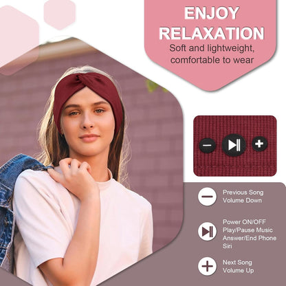 2-Pack Bluetooth Headband for Women, Wirless Headband with HD Stereo Speakers, Fashion Headband Headphones for Workout, Running, Yoga, Travel, Casual Wear, Meditation