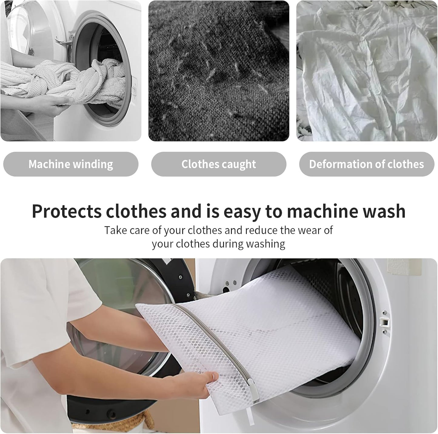 10 Pack Mesh Laundry Bags for Delicates with Non Rust Zipper- MDSXO White Laundry Bags Mesh Wash Bags, Easy Fit Bra, Sock,Lingerie,Sneaker,Baby Laundry for Washing Machine Travel Storage[1XL/3L/3M/3S]