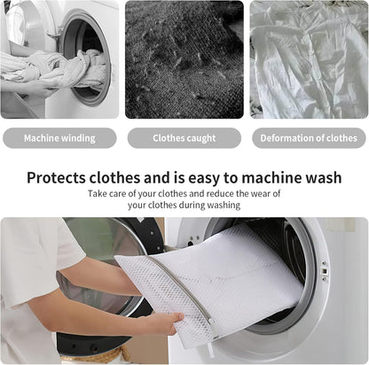 10 Pack Mesh Laundry Bags for Delicates with Non Rust Zipper- MDSXO White Laundry Bags Mesh Wash Bags, Easy Fit Bra, Sock,Lingerie,Sneaker,Baby Laundry for Washing Machine Travel Storage[1XL/3L/3M/3S]