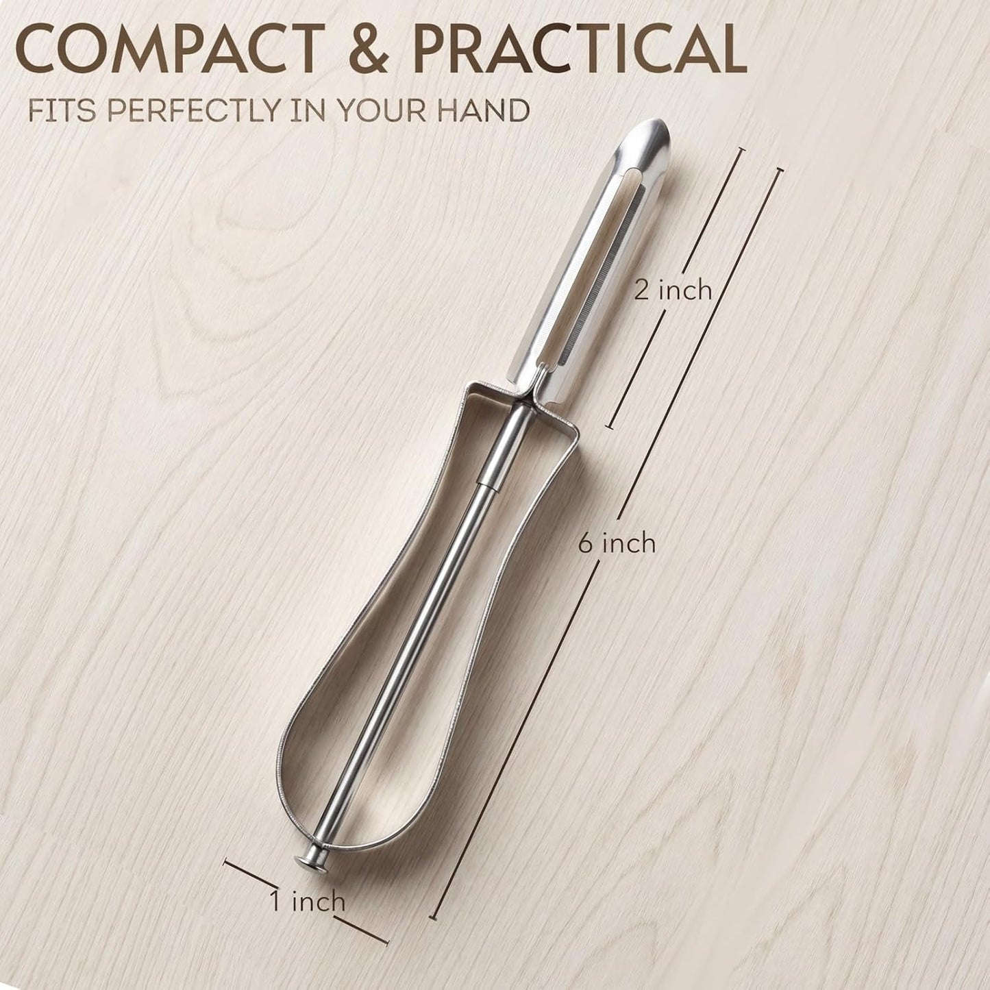 Stainless Steel Vegetable Peeler, Ergonomic Swivel Blade Potato Peeling Tool