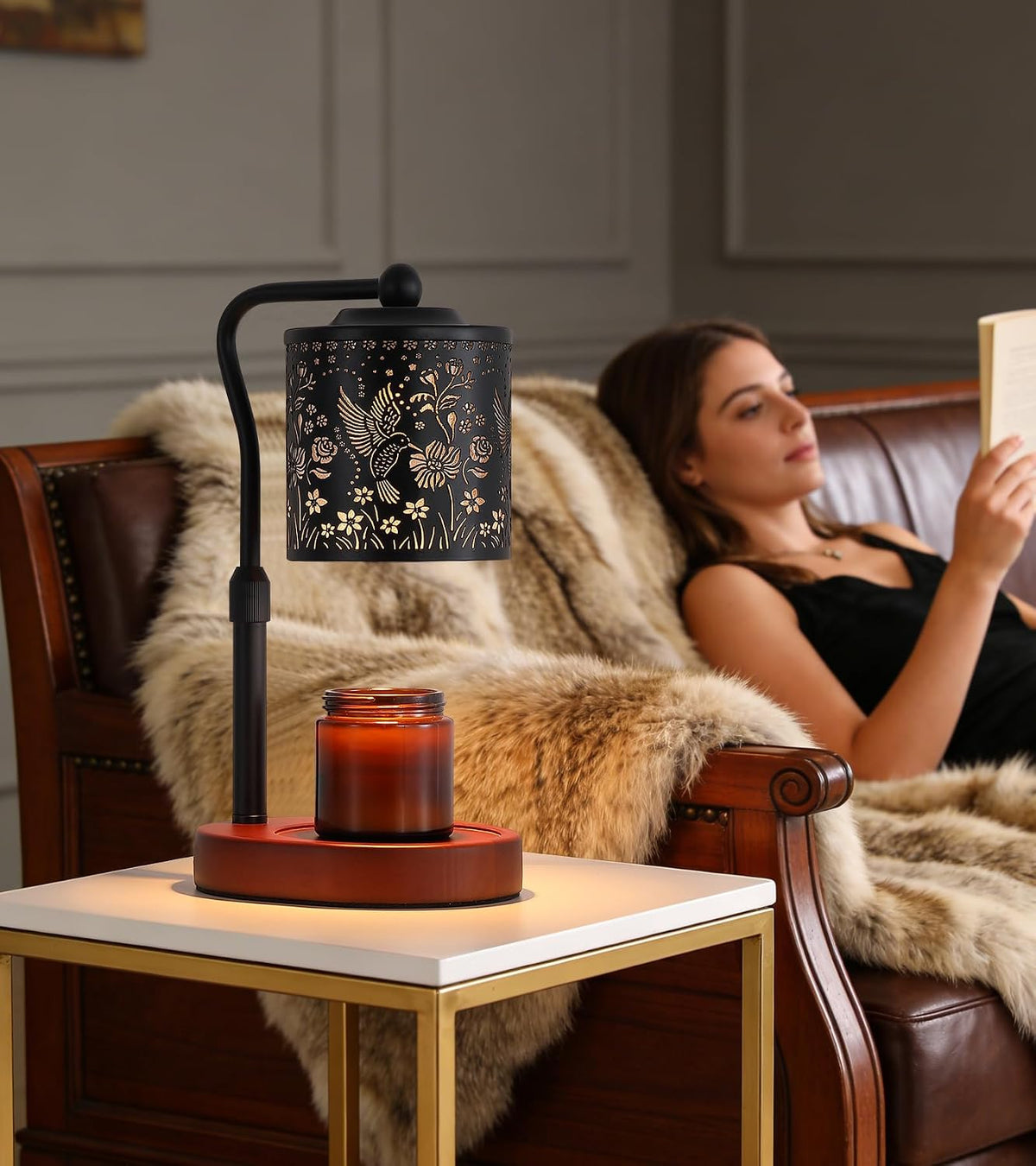 MEXISUE Candle Warmer Lamp with Timer, Bird Candle Warmer Lamp with Jar Candles,Wax Melt Warmer for Housewarming Gift, Birthday Mother's Day Valentines Gifts for Women,Mom,Sister,Bedroom Decor