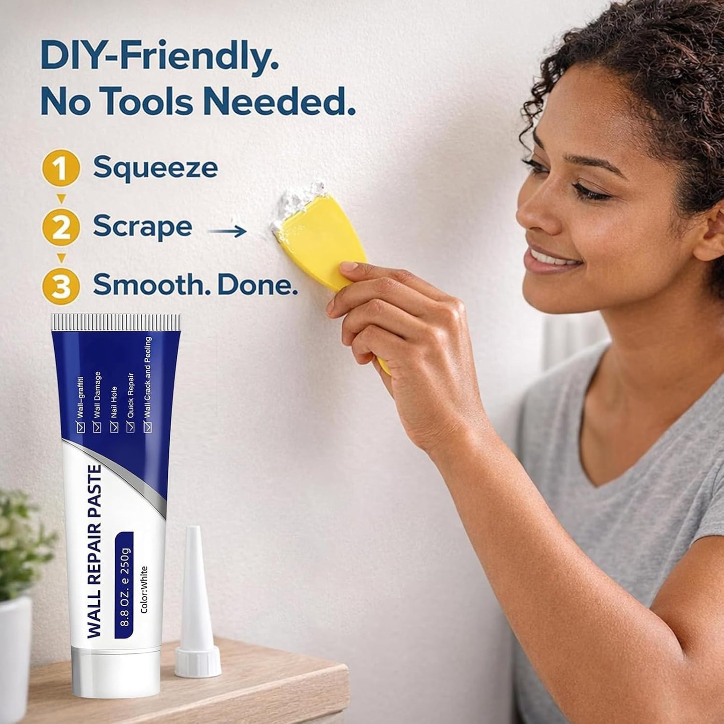 (2PCS) Efficient Drywall Repair Kit with Scraper, 2026 New Quick Drying Wall Mending Agent for Holes & Cracks Nail Holes, Multi-Functional Drywall Patch Paste Repair Kit for DIY Home Fix